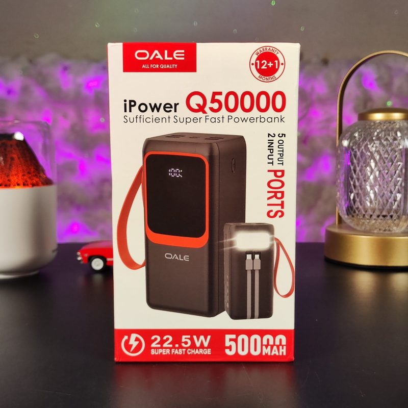 f10495d8-f0dd-465e-9141-f9c0be5644e5 پاوربانک ۵۰۰۰۰ میلی آمپر OALE مدل Q50000 - Image 1