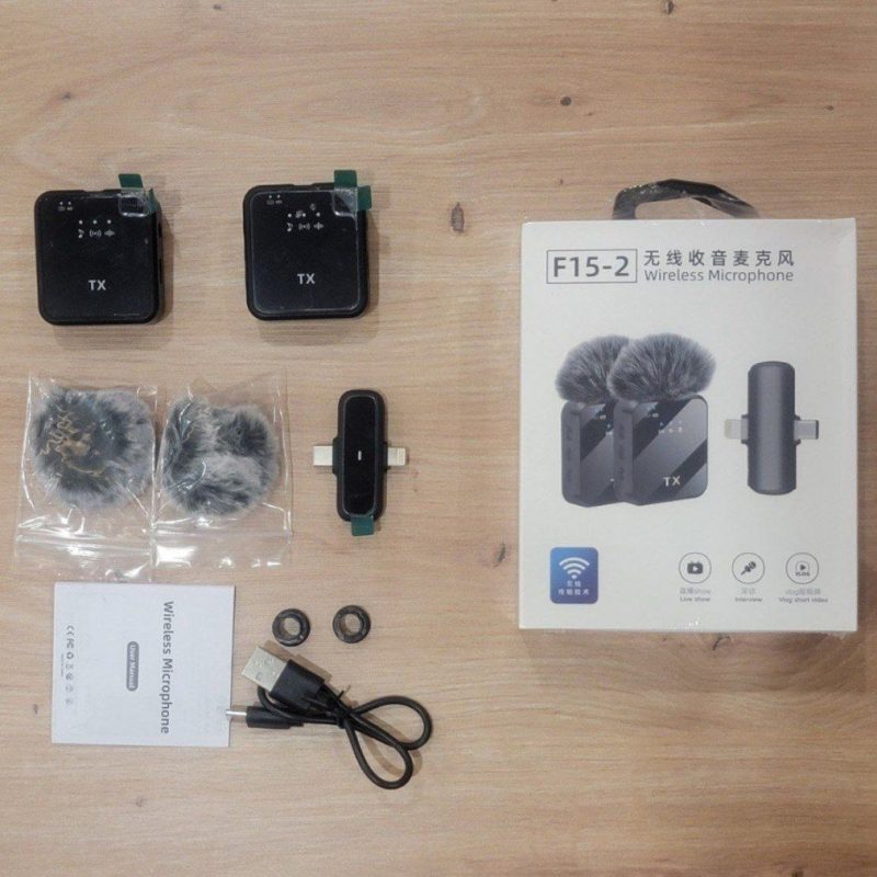 ست میکروفن بی سیم یقه ای مدل F15-2 - Image 5