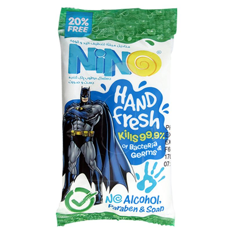 nino-hand-fresh-245150049910-2_0 دستمال مرطوب پاک کننده دست و صورت انيميشن نینو - Image 1